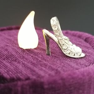 Rhinestone Silver Slingback High Heel Necklace Bracelet Charm Pendant